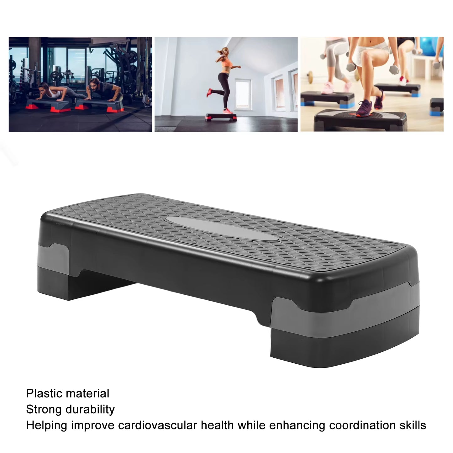 Exercise Equipment Step Platform Adjustable Workout Aerobic Stepper Plastic Aerobic Stepper Bench for Home Gym Office