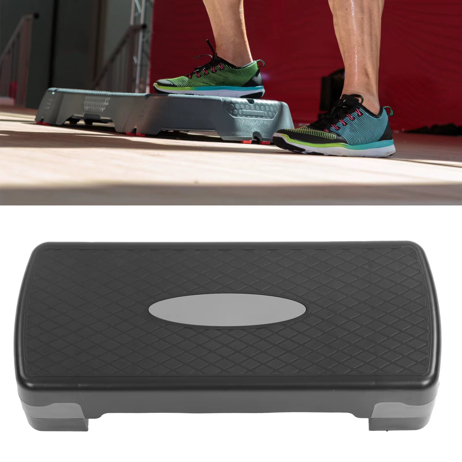 Exercise Equipment Step Platform Adjustable Workout Aerobic Stepper Plastic Aerobic Stepper Bench for Home Gym Office
