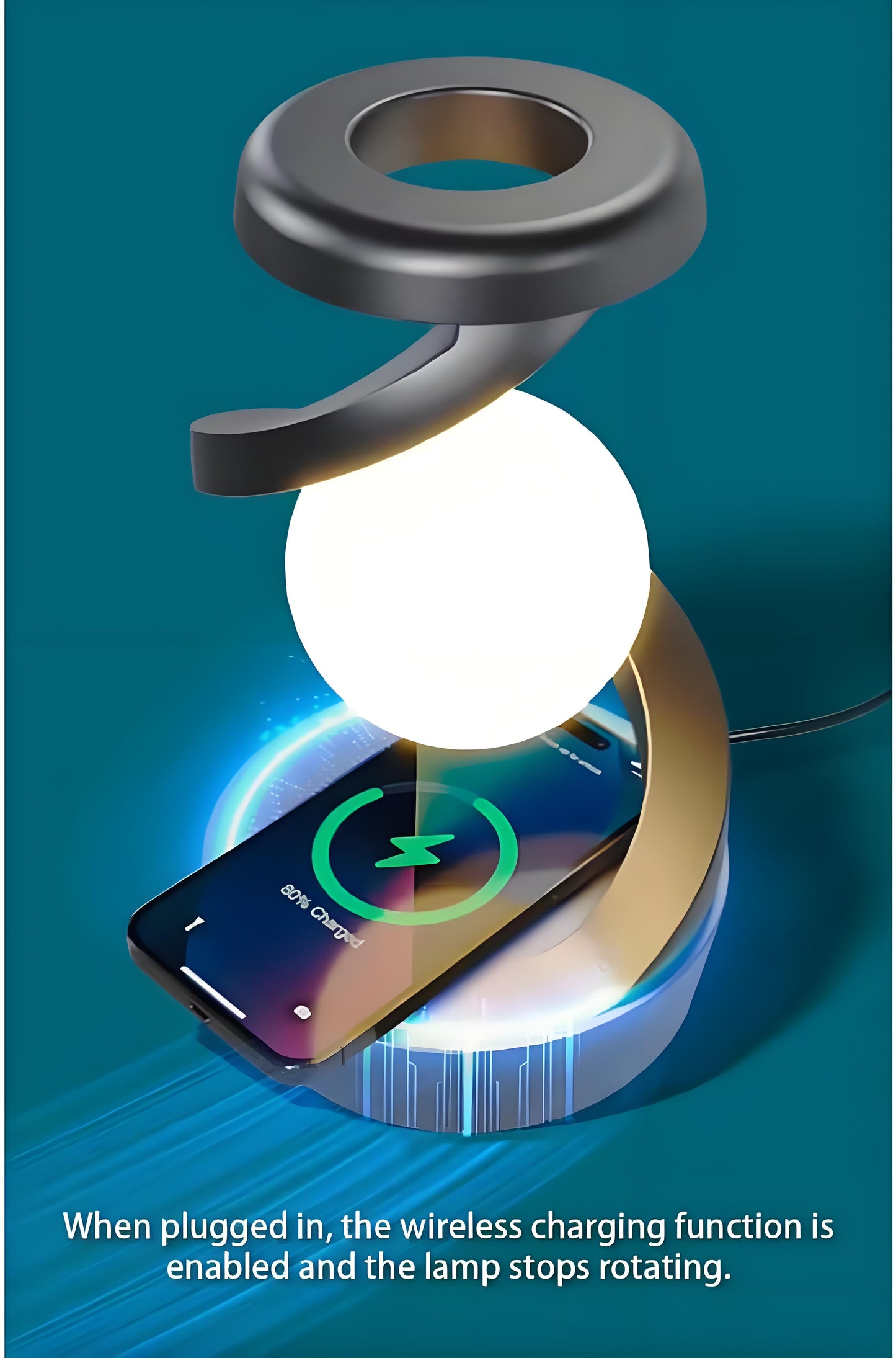 Rotating Levitating Night Light with RGB Colors & Wireless Charging: 1-Second Palm-Activated Spin, Motion-Sensing – Futuristic Lighting for Australian Bedrooms & Offices