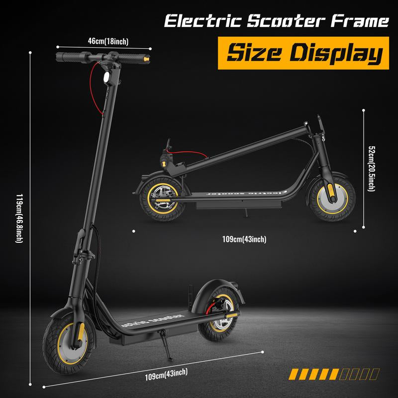 DXH Delong Electric Scooters,10" Tires, for Adults with 500W Motor,Up to 19MPH Max Speed,Powerful App-Enabled Electric Scooter,Portable Electric Scooter with Lights, Electric Folding Scooter with Dual Brakes