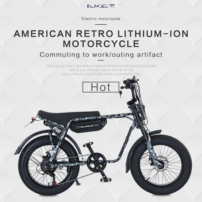 Conquer Every Terrain—AKEZ 1500W Fat Tire Electric Bike for Adults