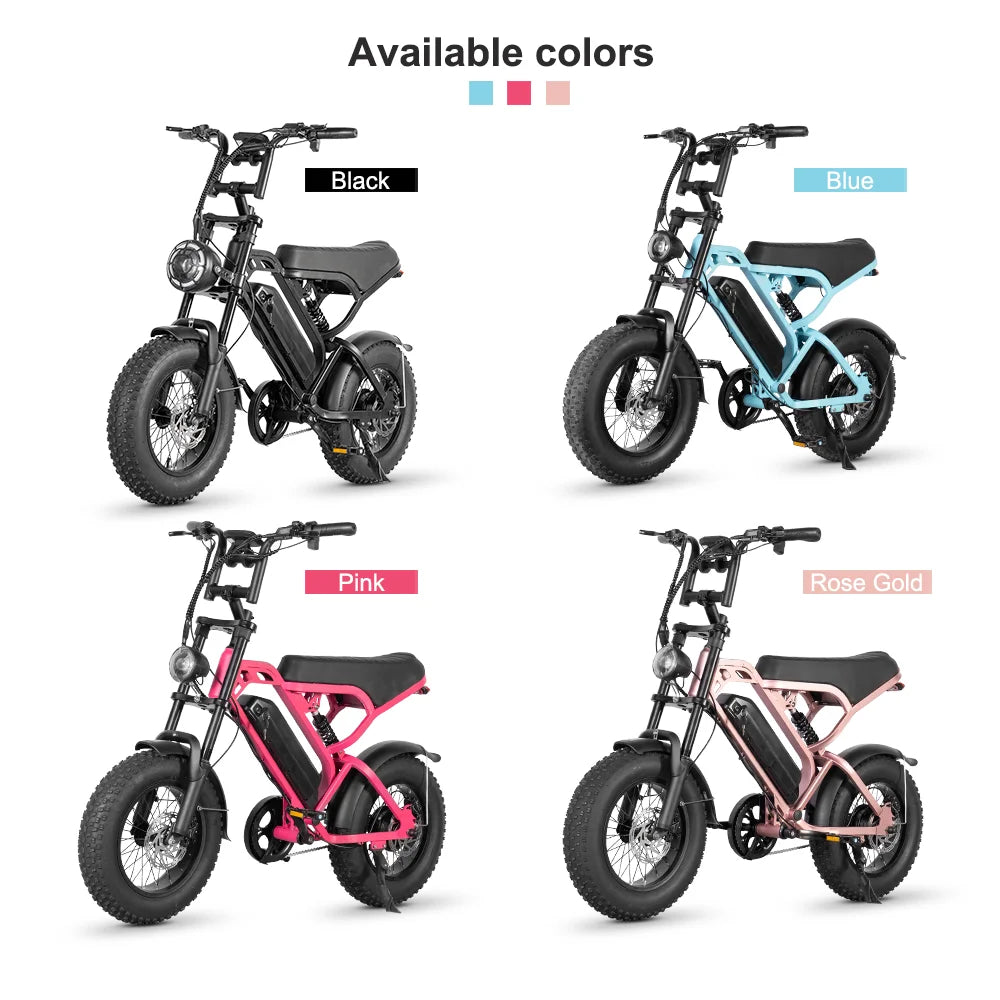 V20 16-inch electric mini bike, V20 mini highway Ebike, full suspension, fast fat tires, AU warehouse, 250W motor power, 36V