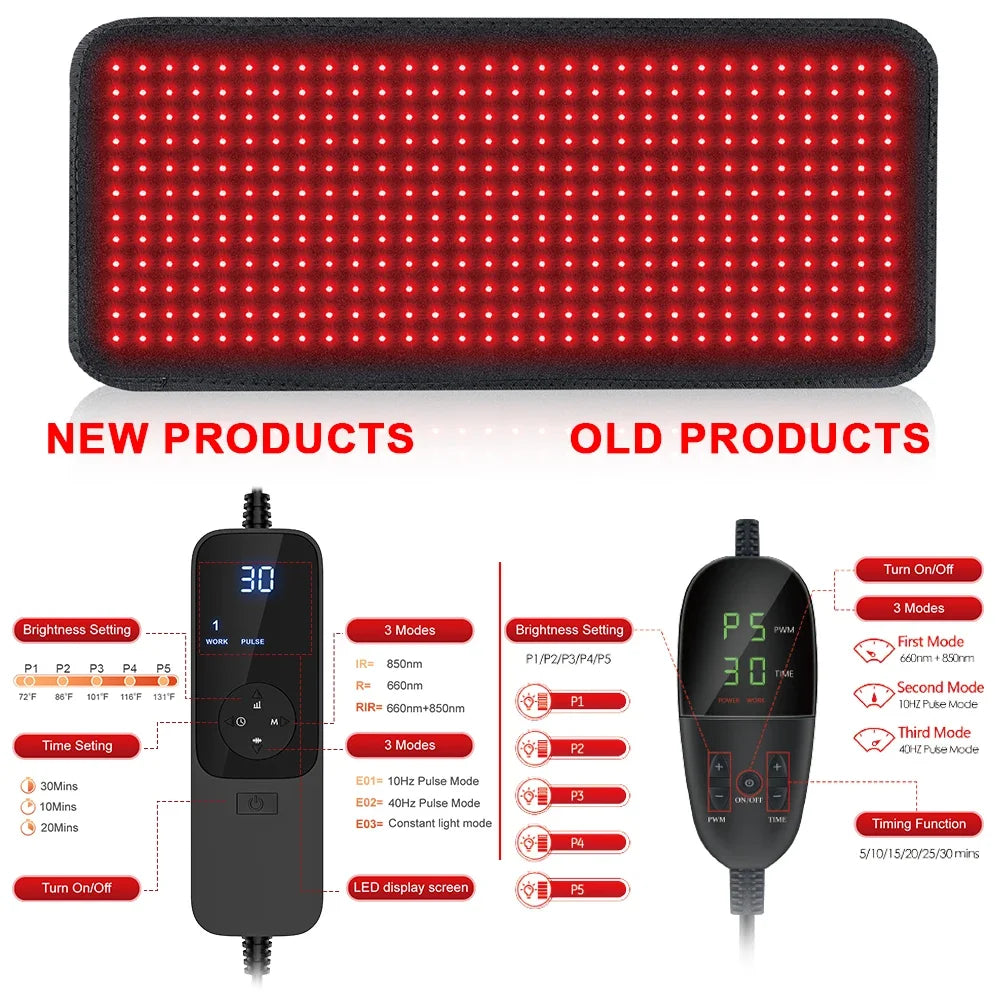 Advanced Red Light Therapy Heating Pad—Targeted Relief for Waist, Back & Shoulders