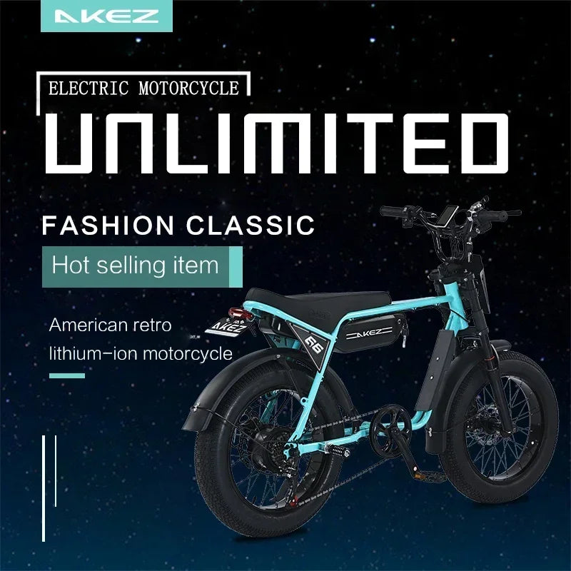 Conquer Every Terrain—AKEZ 1500W Fat Tire Electric Bike for Adults