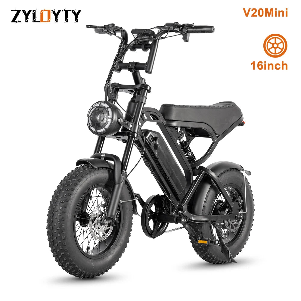 V20 16-inch electric mini bike, V20 mini highway Ebike, full suspension, fast fat tires, AU warehouse, 250W motor power, 36V