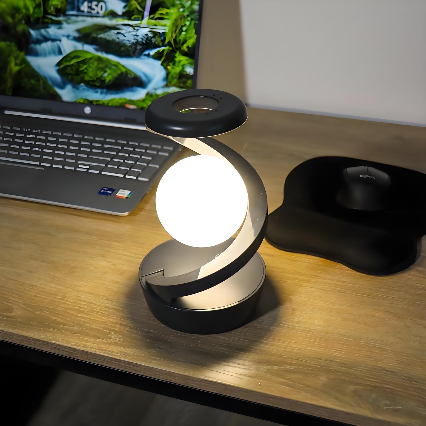 Rotating Levitating Night Light with RGB Colors & Wireless Charging: 1-Second Palm-Activated Spin, Motion-Sensing – Futuristic Lighting for Australian Bedrooms & Offices