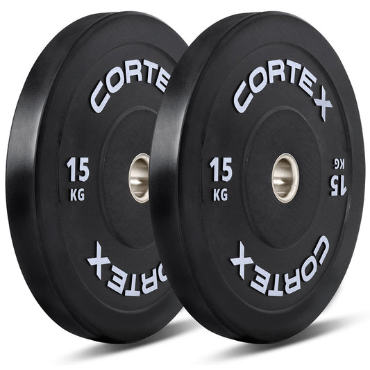 CORTEX Black Series V3 Rubber Olympic Bumper Plate 50mm 15kg (2 Pack)