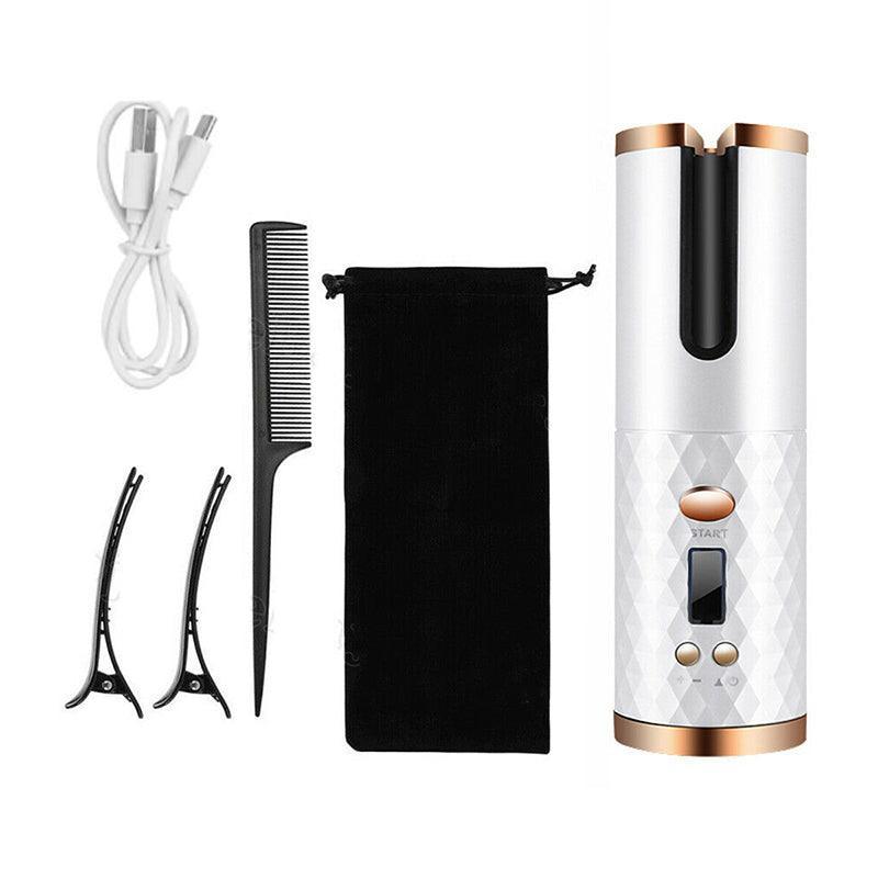 Effortless Curls Anywhere – LCD Cordless Auto Rotating Hair Curler