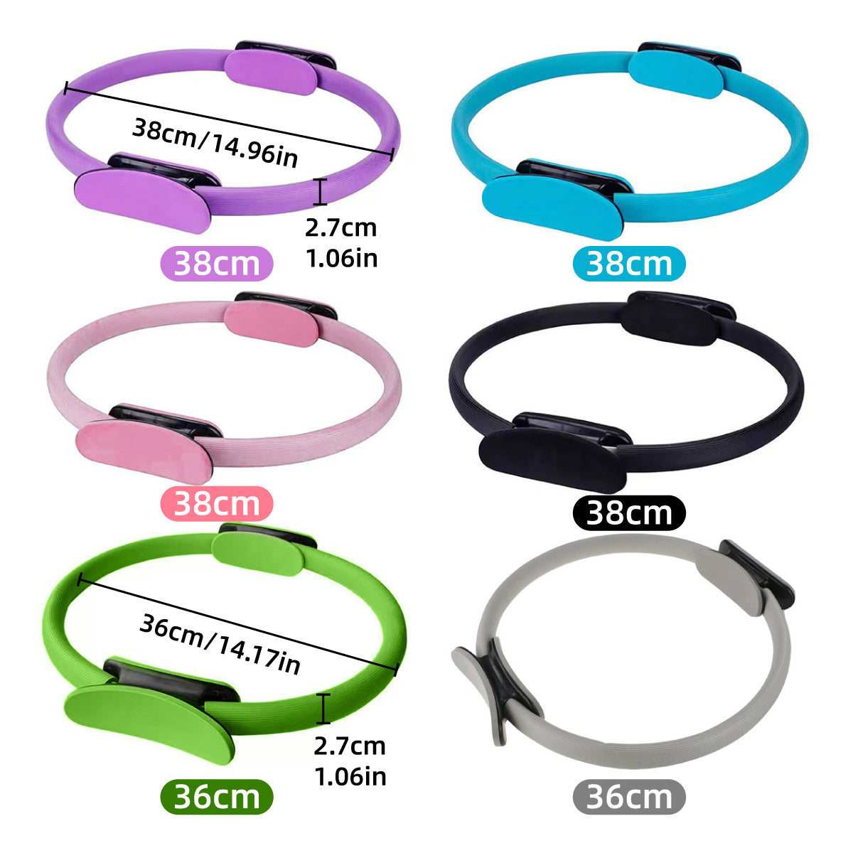 6 Colours Pilates Yoga Ring Magic Circle Fitness Equipment for Toning Slim Legs - Pink