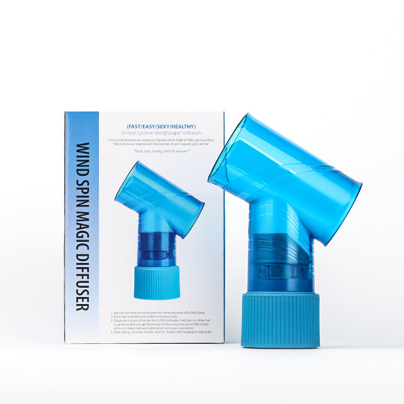 Blue Wind Spin Hair Curler Diffuser - Universal Hair Dryer Attachment for Effortless Waves and Curls
