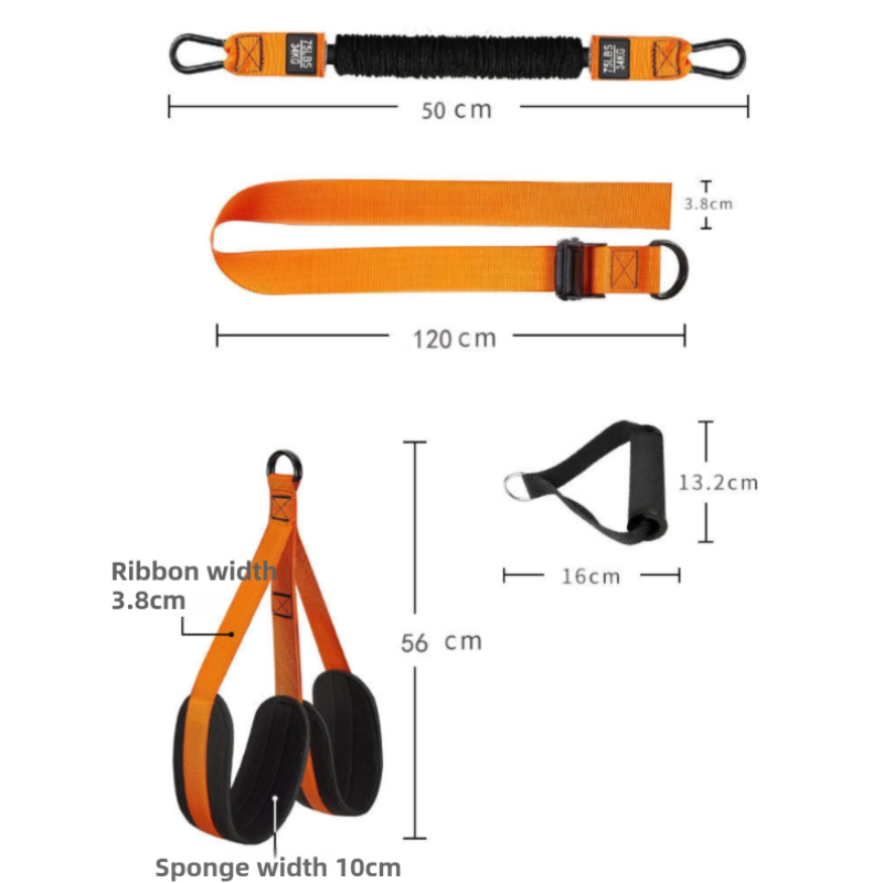 Orange (300lb)Heavy Duty Pull-Up Assist Strap System With Foam Handles - Adjustable Resistance Trainer for Pull-Ups and Home Gym Workouts