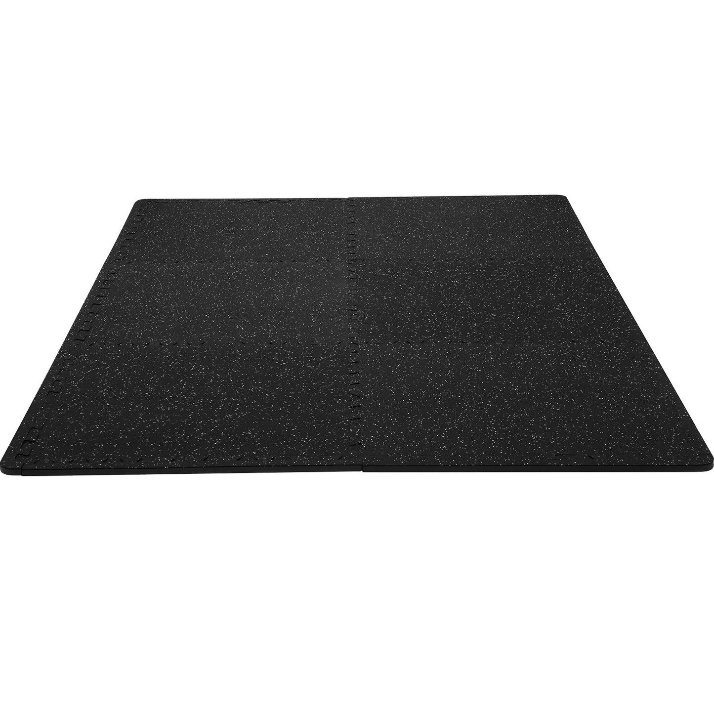 VEVOR 6 PCS 1/2 inch Thick Gym Floor Mats, 24" x 24" EVA Foam & Rubber Top Interlocking Workout Floor Mats with 24 sq.ft Coverage, Waterproof Exercise Puzzle Flooring for Gym, Home, Garage, Basement